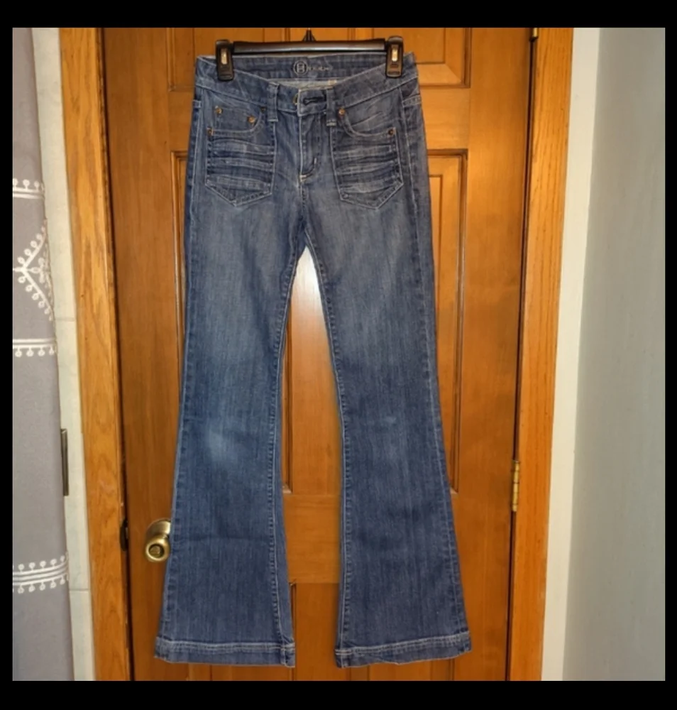bebe -- vtg denim super flare jeans - Picture 2 of 8